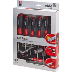 Jeu de tournevis avec poignée multi-composants, SoftFinish®, fente/PH, 6 pièces