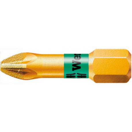 Embout diamanté, avec zone de Bi-torsion pour vis cruciforme 1/4'' PZ, Dimensions : PZ 1, Long. totale 25 mm