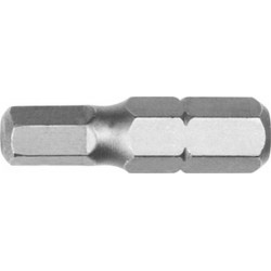 Embout pour vis à 6 pans femelle 1/4'', semi-dur, 25 mm de long, Cote s/plats : 3,0 mm