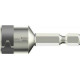 Douille en acier inoxydable 1/4'', 50 mm long, métrique, Cote s/plats : 5,5 mm