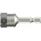 Douille en acier inoxydable 1/4'', 50 mm long, métrique, Cote s/plats : 8 mm