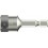 Douille en acier inoxydable 1/4'', 50 mm long, métrique, Cote s/plats : 8 mm