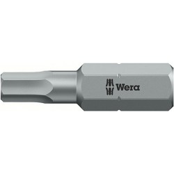 Embout pour vis à 6 pans femelle 1/4'', semi-dur, 25 mm de long, Cote s/plats : 6,0 mm