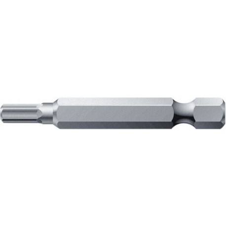 Embout semi-dur pour vis à 6 pans femelle 1/4'', 50 mm de Long. totale, Cote s/plats : 5,0 mm, Long. totale 50 mm
