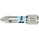 Embout pour vis cruciforme 1/4'' PZ, acier inoxydable avec zone de torsion, Dimensions : PZ 2, Long. totale 25 mm