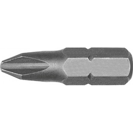 Embout semi-dur, pour vis cruciforme 1/4'' PH, 25 mm de long, Dimensions : PH 0, Long. totale 25 mm