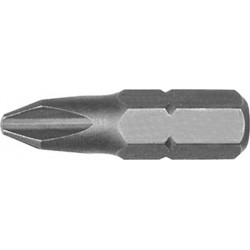 Embout semi-dur, pour vis cruciforme 1/4'' PH, 25 mm de long, Dimensions : PH 3, Long. totale 25 mm