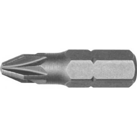 Embout semi-dur, pour vis cruciforme 1/4'' PZ, 25 mm de long, Dimensions : PZ 3, Long. totale 25 mm
