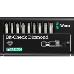 Assortiment d'embouts fente/PH/PZ, 10 pièces, Check Diamond