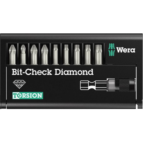 Assortiment d'embouts fente/PH/PZ, 10 pièces, Check Diamond