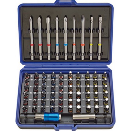 Assortiment d'embouts, 71 pièces, avec code couleur