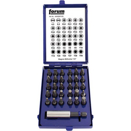 Assortiment d'embouts, mélangé, fente/empreinte cruciforme PH et PZ/TORX®, 31 pièces