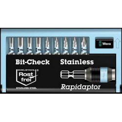 Jeu d'embouts Bit-Check, acier inoxydable, 10 pièces, femelle à 6 pans/PH