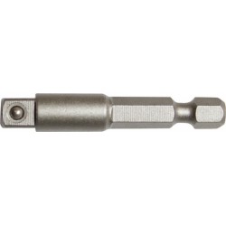 Raccord tige à 6 pans 1/4'' /prise de force à 4 pans 1/4'', Long. totale 50 mm
