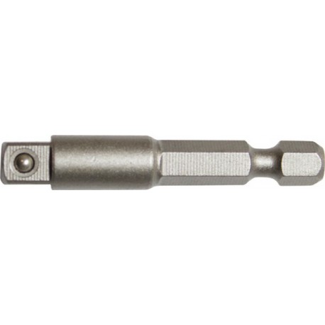 Raccord tige à 6 pans 1/4'' /prise de force à 4 pans 1/4'', Long. totale 50 mm