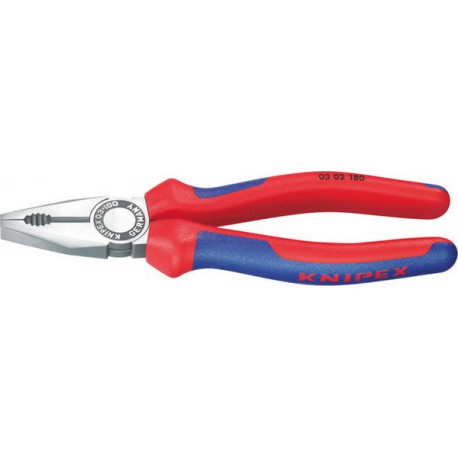 Pince universelle en acier spécial pour outils, tête polie, poignées à gaine en plastique, Long. : 180 mm, Capacité de coupe du Ø du fil dur 2,2 mm