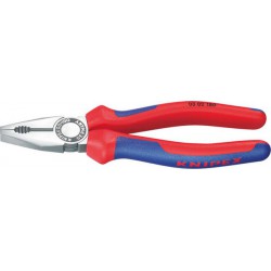 Pince universelle en acier spécial pour outils, tête polie, poignées à gaine en plastique, Long. : 200 mm, Capacité de coupe du Ø du fil dur 2,5 mm