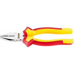 Pince universelle VDE A. chrome vanadium, tête chromée, poignées à gaine en plastique, Long. : 200 mm, Capacité de coupe du Ø du fil dur 2,5 mm