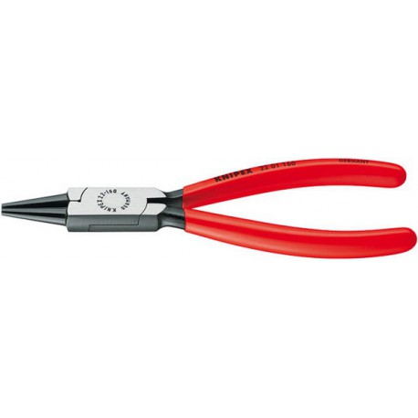 Pince à becs ronds, tête polie, poignées revêtues de matière plastique, Long. : 140 mm