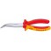 Pince bec de cigogne VDE, courbée à 40°, acier électrique au vanadium, de forme stable, tête chromée, Long. : 200 mm