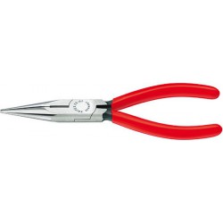 Pince d'électronicien, forme droite, en acier au chrome vanadium, tête polie, poignées à gaine en plastique, Long. : 160 mm