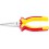 Pince à longs becs VDE, à mors plats, en acier au chrome vanadium, tête chromée, poignées à gaine en plastique, Long. : 160 mm, Long. des becs 46,5 mm