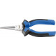 Pince à longs becs, à becs longs, ronds, en acier au chrome vanadium, tête chromée, poignées à gaine en plastique, Long. : 160 mm, Long. des becs 41,0 mm