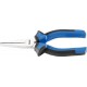 Pince à longs becs, A. chrome vanadium, tête chromée, poignées à gaine en plastique, Long. : 160 mm, Long. des becs 46,5 mm