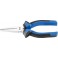 Pince à longs becs, A. chrome vanadium, tête chromée, poignées à gaine en plastique, Long. : 160 mm, Long. des becs 46,5 mm