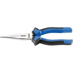 Pince bec de cigogne, forme droite, en acier au chrome vanadium, tête chromée, poignées à gaine en plastique, Long. : 200 mm