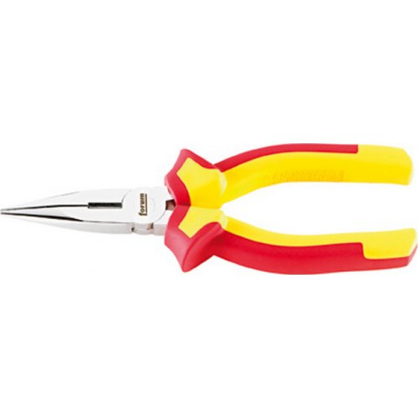 Pince d'électronicien VDE droite, en acier au chrome vanadium, tête chromée, poignées à gaine en plastique, Long. : 160 mm