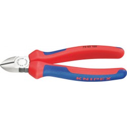 Pince coupante latérale, en acier électrique au vanadium, tête polie, poignées à gaine en plastique, Long. : 125 mm