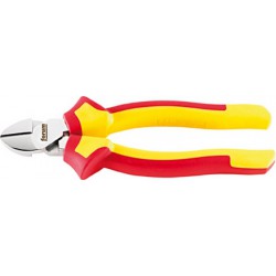 Pince coupante latérale démultipliée VDE, Acier Vanadium, tête chromée, poignées à gaine en plastique, Long. : 160 mm