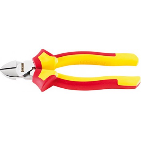 Pince coupante latérale démultipliée VDE, Acier Vanadium, tête chromée, poignées à gaine en plastique, Long. : 160 mm