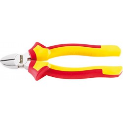 Pince coupante latérale VDE, Acier Vanadium, tête chromée, poignées à gaine en plastique, Long. : 160 mm