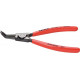 Pince pour circlips extérieurs, becs courbés à 45°, Dimensions : A 22, Ø d'arbre 19-60 mm, Long. 185 mm