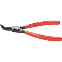 Pince pour circlips extérieurs, becs courbés à 45°, Dimensions : A 32, Ø d'arbre 40-100 mm, Long. 210 mm