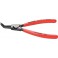 Pince pour circlips extérieurs, becs courbés à 45°, Dimensions : A 32, Ø d'arbre 40-100 mm, Long. 210 mm