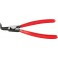 Pince à circlips extérieurs, courbée, en acier inoxydable au chrome vanadium, pointes antidérapantes, Dimensions : A 01, Ø d'arbre 3-10 mm, Long. 125 mm