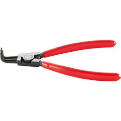 Pince à circlips extérieurs, courbée, en acier inoxydable au chrome vanadium, pointes antidérapantes, Dimensions : A 41, Ø d'arbre 85-140 mm, Long. 300 mm
