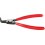 Pince à circlips extérieurs, courbée, en acier inoxydable au chrome vanadium, pointes antidérapantes, Dimensions : A 41, Ø d'arbre 85-140 mm, Long. 300 mm