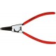 Pince pour circlips extérieurs, modèle droit, en acier inoxydable au chrome vanadium, pointes antidérapantes, Dimensions : A 0, Ø d'arbre 3-10 mm