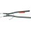 Pince pour grands circlips extérieurs, modèle courbé, Dimensions : A 61, Ø d'arbre 252-400 mm, Long. 580 mm