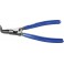 Pince pour circlips extérieurs, courbée, en acier au chrome vanadium, Dimensions : A 21, Ø d'arbre 19-60 mm, Long. 180 mm