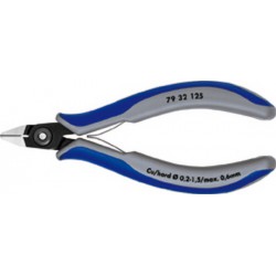 Pince coupante latérale de précision pour l'électronique, Modèle à petite facette, tête pointue, Long. 125 mm