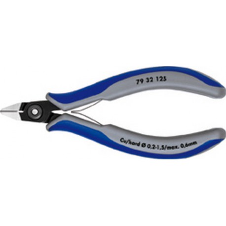 Pince coupante latérale de précision pour l'électronique, Modèle à petite facette, tête pointue, Long. 125 mm