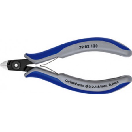 Pince coupante latérale de précision pour l'électronique, Modèle à petite facette, tête mini, Long. 120 mm