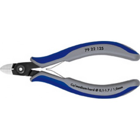 Pince coupante latérale de précision pour l'électronique, sans facette, Modèle sans biseau, tête ronde, Long. 125 mm