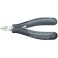 Pince coupante latérale d'électronicien ESD, Modèle avec petite biseau, mini-tête pointue, Long. 115 mm, Capacité de coupe du Ø du fil souple 0,3-0,8 mm