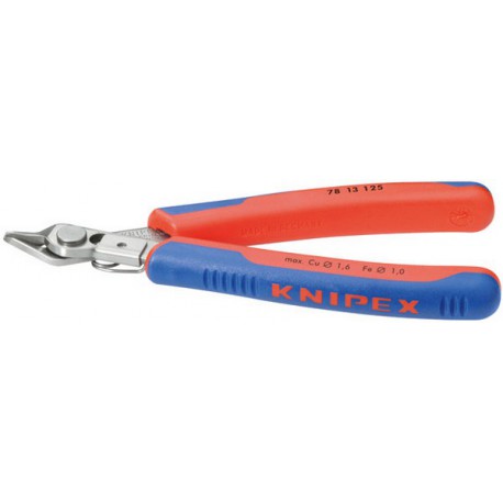 Pince coupante latérale d'électronicien Super Knips®, inoxydable, Modèle : A facette et retenue du fil, Long. 125 mm